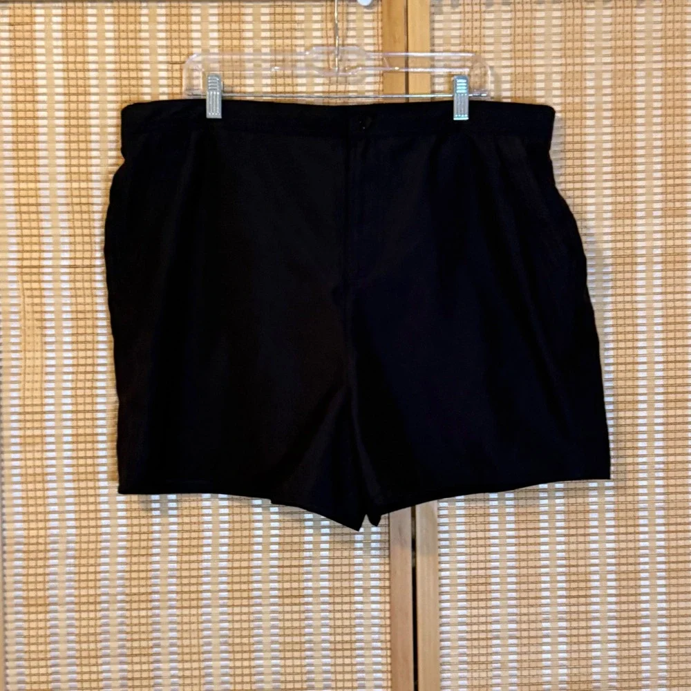 Croft & Barrow Lined Black Swim Shorts. Women Sz 18W, Waist 40